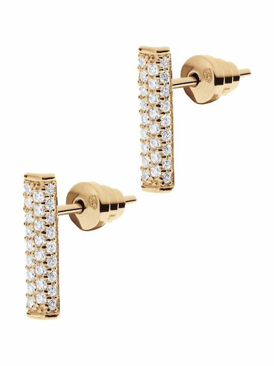 Emporio Armani Stelle Earrings made of Steel Gold Plated with Stones