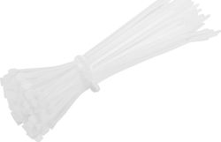 V-TAC Pack of 100pcs White Plastic Cable Ties 150x2.5mm 11161