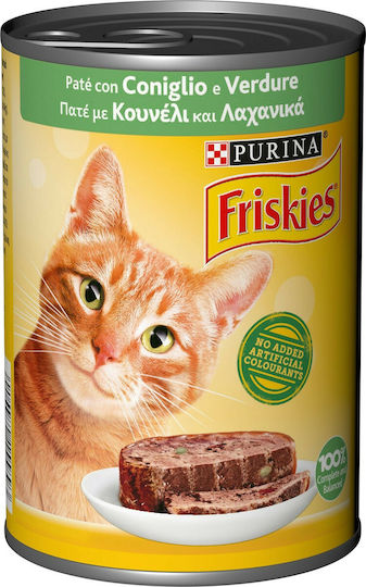 Purina Friskies Wet Food for Adult Cats in Cans with Rabbit and Vegetables 400gr