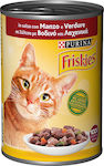 Purina Friskies Wet Food for Adult Cats in Cans with Vegetables and Beef 400gr