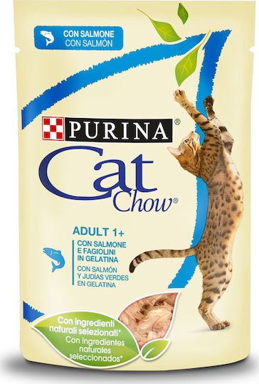 Cat Chow Υγρή Τροφή για Ενήλικες Γάτες σε Φακελάκι με Σολομό 85gr