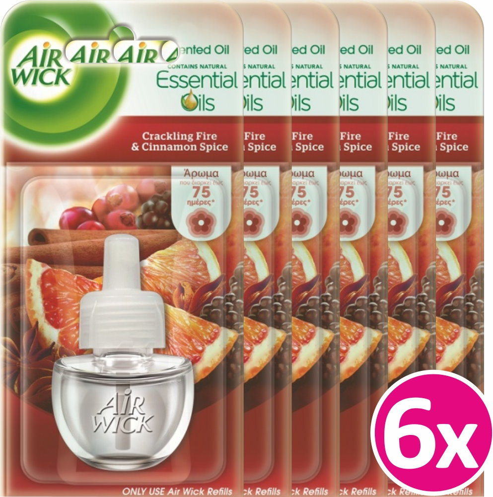 Airwick Αποσμητικά Χώρου Ανταλλακτικό Crackling Fire & Cinnamon 6τμχ