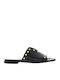 Komis & Komis KK07 Leather Women's Flat Sandals in Black Color