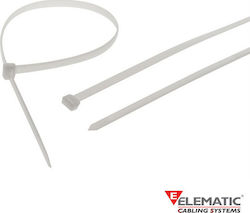 Elematic Пластмасови Кабелни Аксесоари 200mmx2.6mm в Бял Цвят 100 бр 5207CE