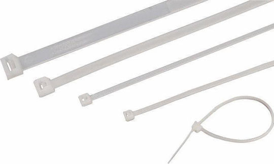 Eurolamp Δεματικά Καλωδίων Πλαστικά 200mmx4.8mm σε Λευκό χρώμα (100τμχ) (147-54012)