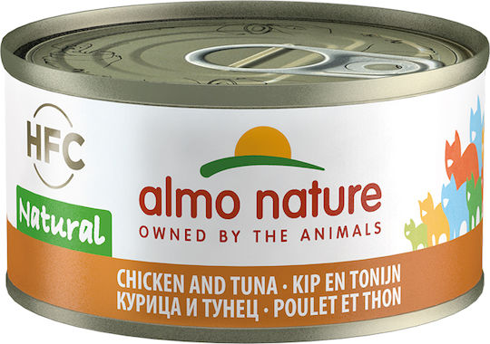 Almo Nature HFC Wet Food for Adult Cats in Cans with Chicken and Tuna Grain-Free & Gluten-Free 70gr