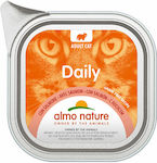 Almo Nature Daily Nassfutter für Erwachsene Katzen in Tablett mit Lachs ohne Getreide 100gr