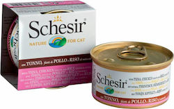 Schesir Nature for Cat Hrana umeda pentru pisici adulte in Poate cu Pui / Orez / Ton 85gr 1buc 55061098