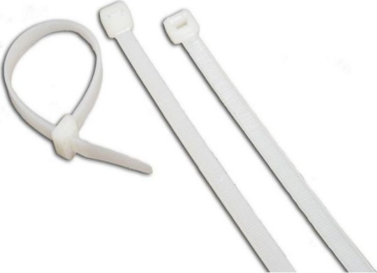 Commel Plastic Cable Ties 400mmx7.5mm In White Colour 25 Pieces 365-133