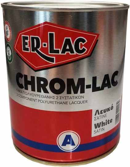 ER-LAC Chrom-Lac Lac Poliuretan 2-Component - 2-component Baza solventă Alb Strălucitor 1.5lt 1.5kg