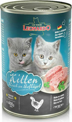 Leonardo Κονσέρβα Wet Food for Kittens In Can with Poultry Kitten 1pc 400gr