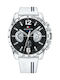 Tommy Hilfiger Decker Men's Watch 44mm Chronograph Battery with White Rubber Strap