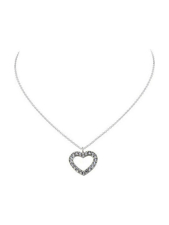 White gold necklace "hearts" K14