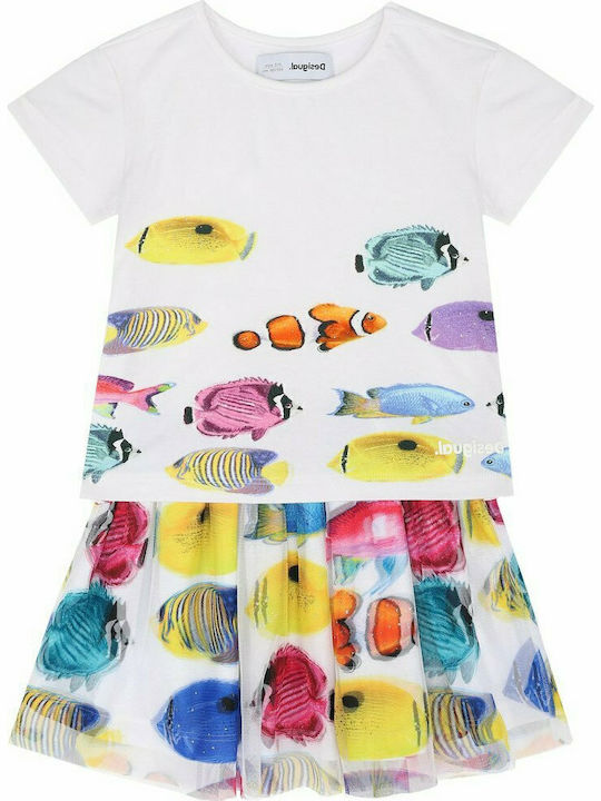 Children's Dress Short Sleeve Tulle White