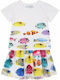 Children's Dress Short Sleeve Tulle White