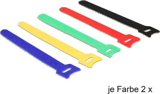DeLock Δεματικά Καλωδίων Πλαστικά 150mmx12mm σε Πολύχρωμο χρώμα (10τμχ) (18634)
