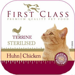 First Class Terrine Wet Food for Adult Cats in Trays with Chicken 5x100gr