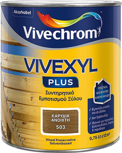Vivechrom Vivexyl Plus Συντηρητικό Ξύλου Διαλύτου 511 Πράσινο Ματ 750ml
