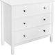 Country Wooden Chest of Drawers with 3 Drawers White 80x40x77cm