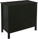 Country Wooden Chest of Drawers with 3 Drawers Black 80x40x77cm