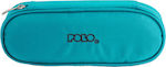 Polo Fabric Pencil Case Box with 1 Compartment Turquoise