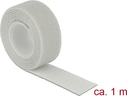 DeLock Hook & Loop Grey Αυτοκόλλητη Ταινία Χριτς Χρατς Γκρι 1mx20mm