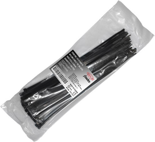 Adeleq Plastic Cable Ties 368mm x 4.8mm in Black Colour (100 pcs) 19-3684819