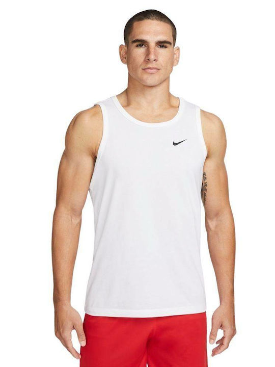 Nike Ανδρική Μπλούζα Dri-Fit Αμάνικη Λευκή