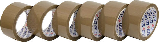 Selloplast Ταινία Συσκευασίας Καφέ 48mm x 60m σε Καφέ Χρώμα