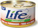 Lifecat Natural Hrană Umedă pentru Pisici Adulte în Conservă cu Ton 85gr