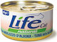 Lifecat Natural Nassfutter für Erwachsene Katzen in Dose mit Kabeljau und Thunfisch 5gr
