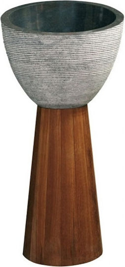 Bati Bali Kalahari Standwaschbecken Stein 50x50x90cm Schwarz