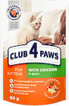 Club 4 Paws Φακελάκι Nasses Katzenfutter für Katze in Beutel mit Huhn 80gr