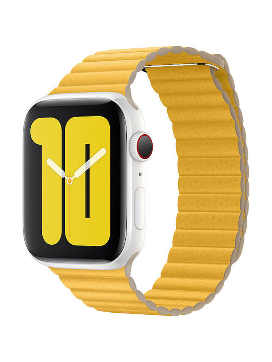 Apple Meyer Lemon Leather Loop Medium Λουράκι Κίτρινο (Apple Watch 44/45/46mm/Ultra 49mm)
