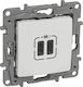 Legrand Niloe Χωνευτή Πρίζα με 2 Θύρες USB Λευκή