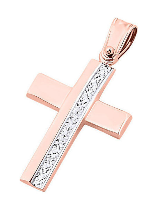 9K Rose gold women's cross, T04819