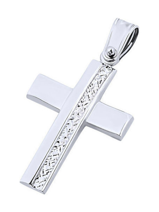 Λευκόχρυσος γυναικείος σταυρός Κ9, T04819