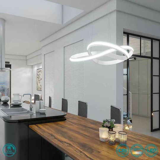 Wofi Salo Pendant Light White 45cm