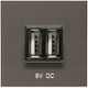 Abb Zenit Χωνευτή Πρίζα με 2 Θύρες USB Anthracite