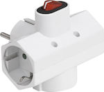 KF-ZB-01/03K 3-Outlet T-Shaped Wall Plug White