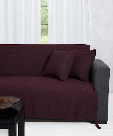 Silk Fashion 9925 Ριχτάρι Πολυθρόνας Chenille 180x180εκ. Μελιτζανί