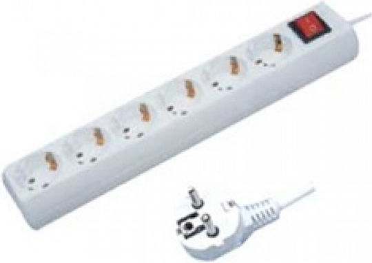 Power Strip with Surge Protection 6 Positions with Switch and Cable 1.5m