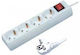 Power Strip with Surge Protection 4 Positions with Switch and Cable 1.5m