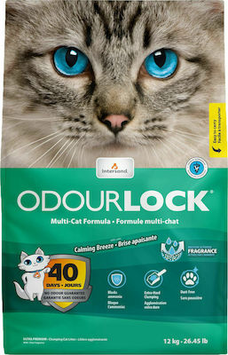 Intersand Odourlock Calming Breeze Clumping Odour Control Cat Litter 12kg