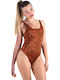 Rock Club One-Piece Swimsuit with Padding Animal Print Wild