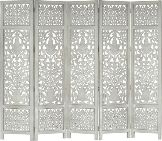 vidaXL Dekorativer Raumteiler Hölzernes mit 5 Paneelen 200x165cm
