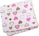 Flannel Swaddle Blanket Pink Hearts Pink 65x80cm