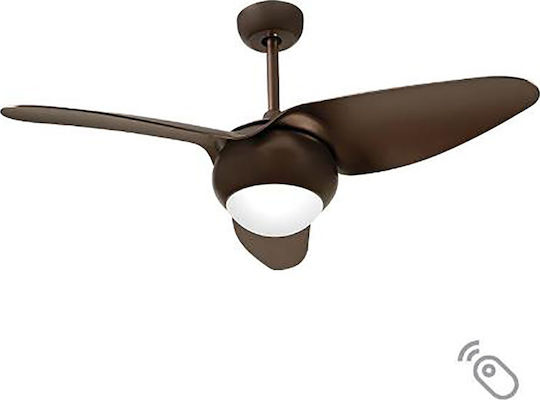 Lineme Bayamo 02-00161 Ceiling Fan 106cm with Light and Remote Control Brown