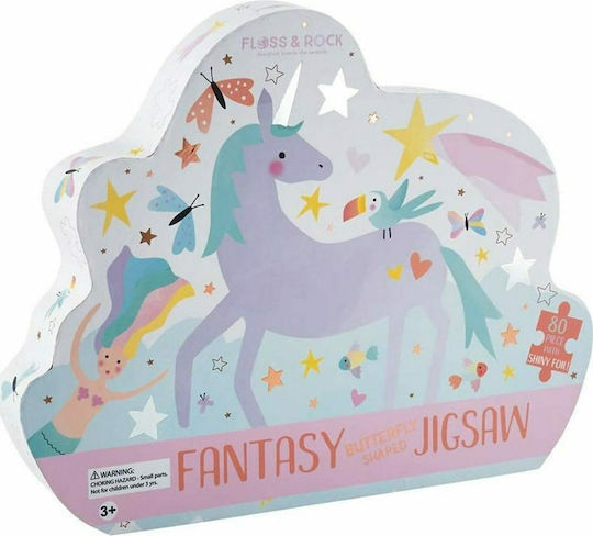 Kids Puzzle Fantasy Butterfly Shaped for 5+ years+ Years 80pcs Floss & Rock