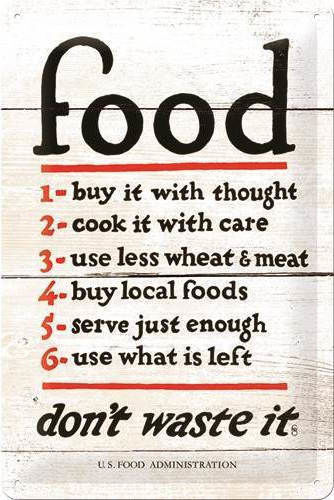 Nostalgic Art από Μέταλλο Home & Country Food Don’t Waste It 30x20cm